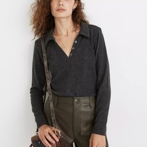 Madewell plush ribbed polo - size large